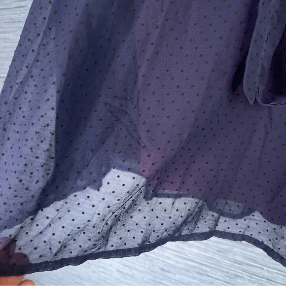 TULLE Blue Polka‎ Dot Skirt Sash Knee Length Sz Large Tie - Picture 2 of 9